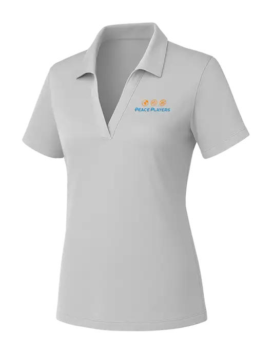 Womens Light Grey PosiCharge RacerMesh Polo w/Peace Players Logo
