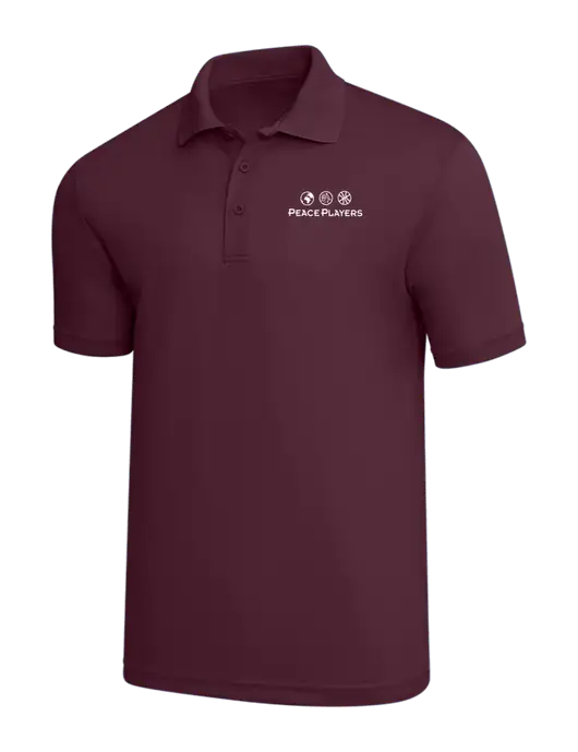 Maroon PosiCharge RacerMesh Polo w/Peace Players Logo