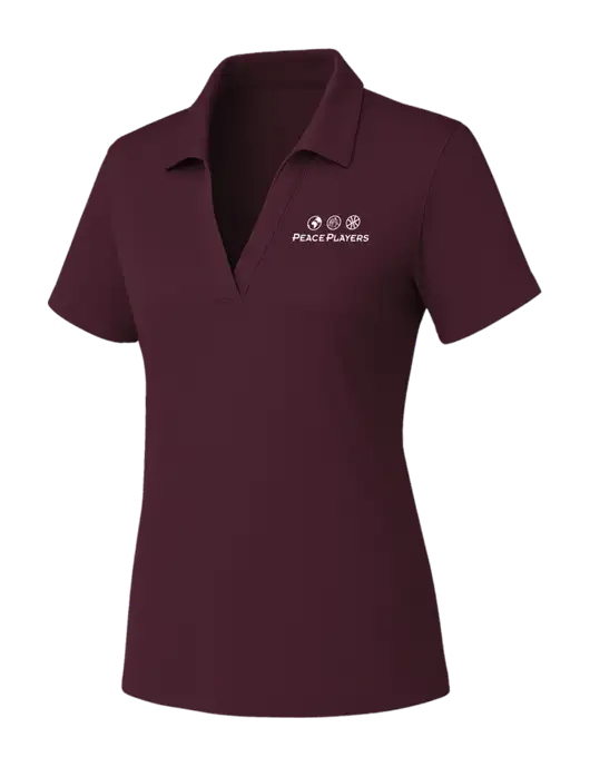 Womens Maroon PosiCharge RacerMesh Polo w/Peace Players Logo