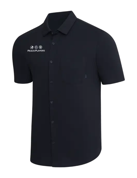 OGIO Black Extend Short Sleeve Button Up Shirt w/Peace Players Logo