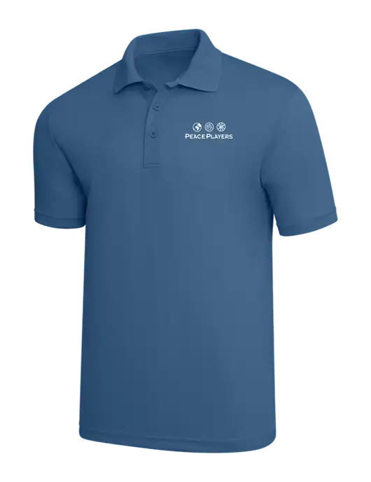 Slate Blue PosiCharge RacerMesh Polo w/Peace Players Logo