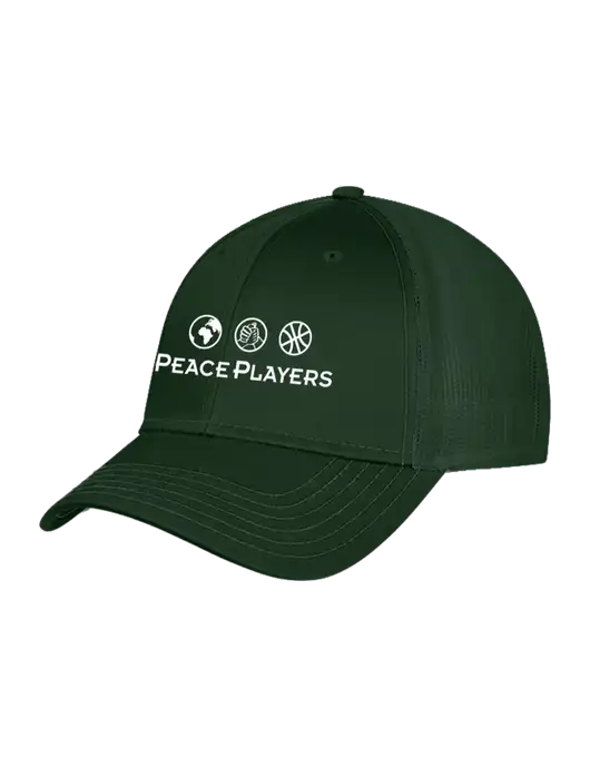 Dark Green Mesh Trucker Cap Snap Back w/Peace Players Logo