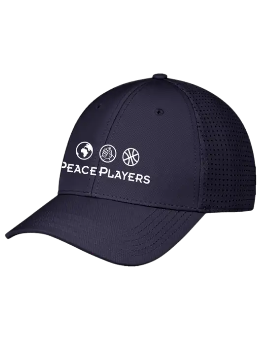 Navy Performance Stretchable Cap Hook & Loop w/Peace Players Logo