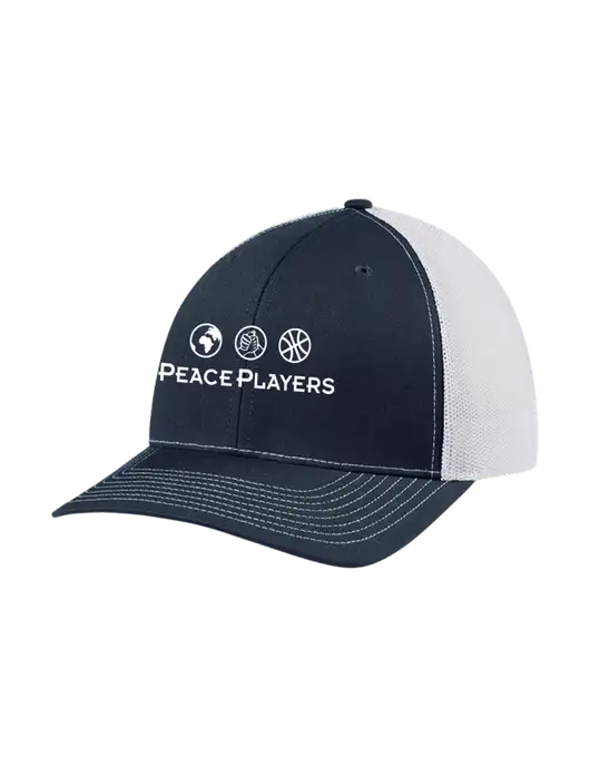 Richardson Adjustable Snapback Original 112 Trucker Cap Navy w/White Mesh w/Peace Players Logo