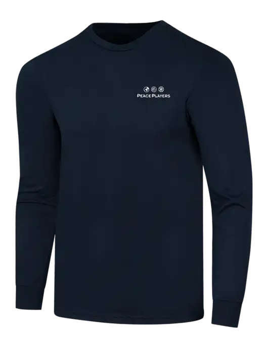 Simply Soft Long Sleeve Navy 4.5 oz, Poly/Combed Ring Spun Cotton T-Shirt w/Peace Players Logo