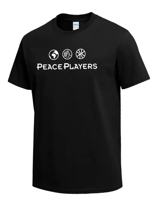 Black Heavyweight 6.1 oz T-Shirt w/Peace Players Logo