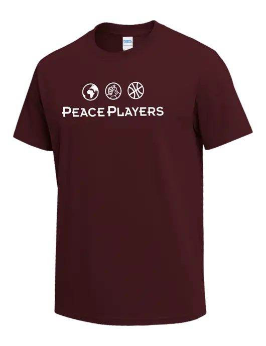 Maroon Heavyweight 6.1 oz T-Shirt w/Peace Players Logo