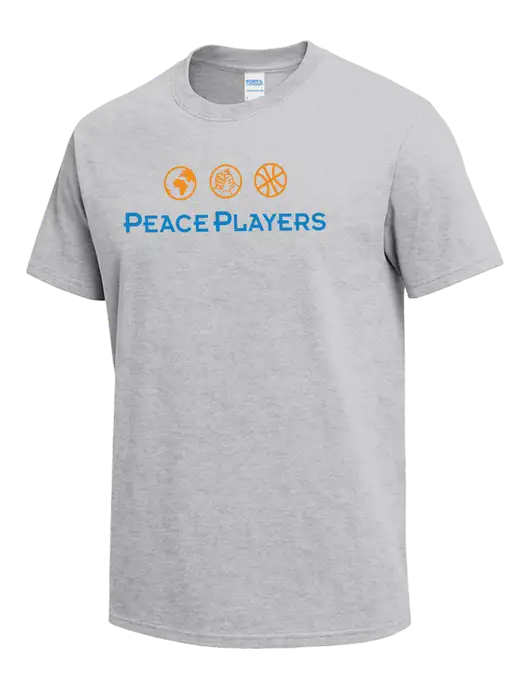 Light Grey Heather Heavyweight 6.1 oz T-Shirt w/Peace Players Logo