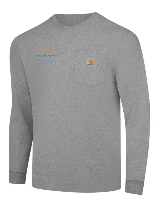 Carhartt Light Grey Heather Workwear Pocket Long Sleeve T-Shirt w/Peace Players Logo