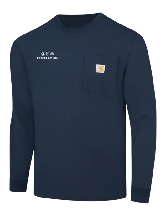 Carhartt Navy Workwear Pocket Long Sleeve T-Shirt w/Peace Players Logo