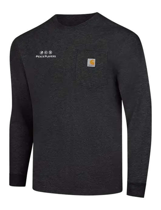Carhartt Dark Grey Heather Workwear Pocket Long Sleeve T-Shirt w/Peace Players Logo