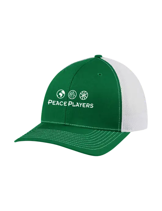 Richardson Adjustable Snapback Original 112 Trucker Cap Kelly w/White Mesh w/Peace Players Logo
