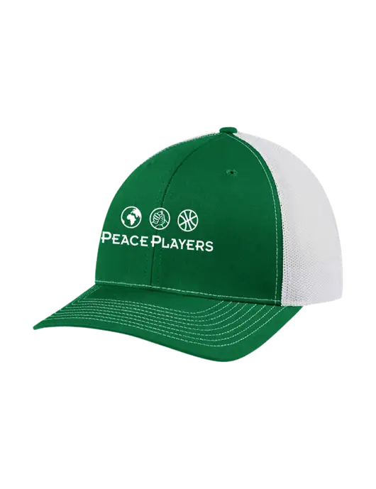 Richardson Adjustable Snapback Original 112 Trucker Cap Kelly w/White Mesh w/Peace Players Logo