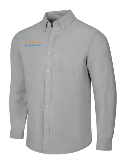 Light Grey SuperPro Oxford Shirt w/Peace Players Logo