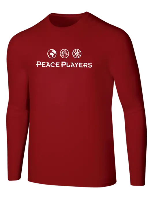 Seriously Soft Red Long Sleeve T-Shirt w/Peace Players Logo