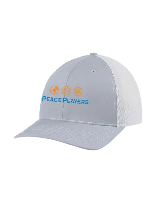 Richardson Adjustable Snapback Original 112 Trucker Cap Light Heather Grey w/White Mesh w/Peace Players Logo