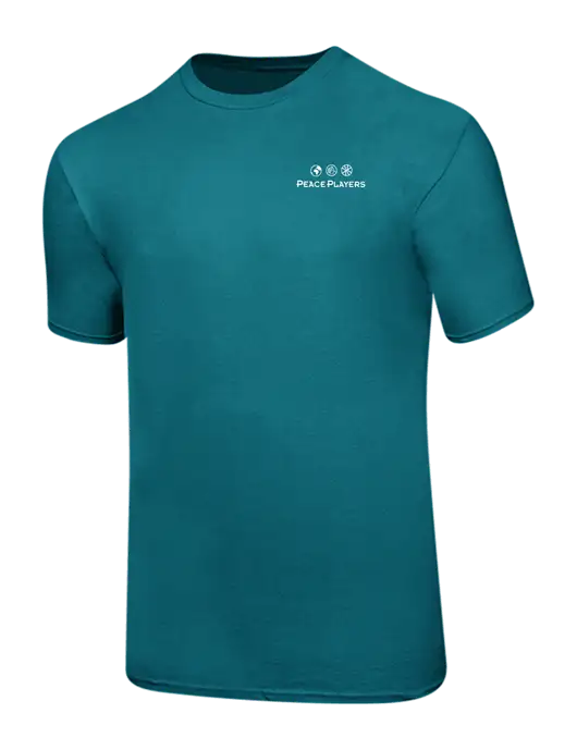 Ring Spun Teal 4.5 oz T-Shirt w/Peace Players Logo