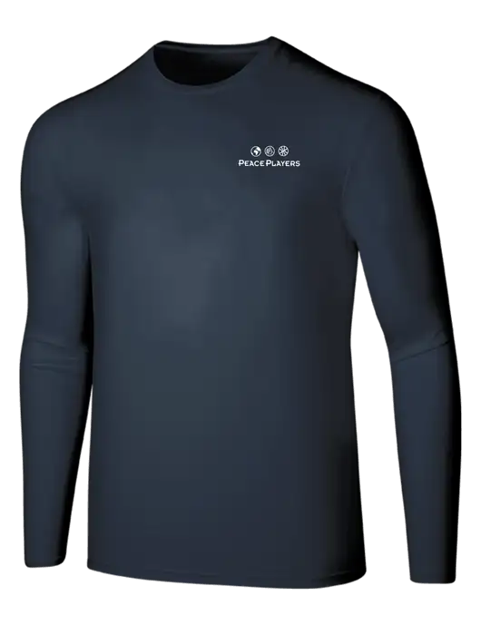 Seriously Soft Navy Long Sleeve T-Shirt w/Peace Players Logo