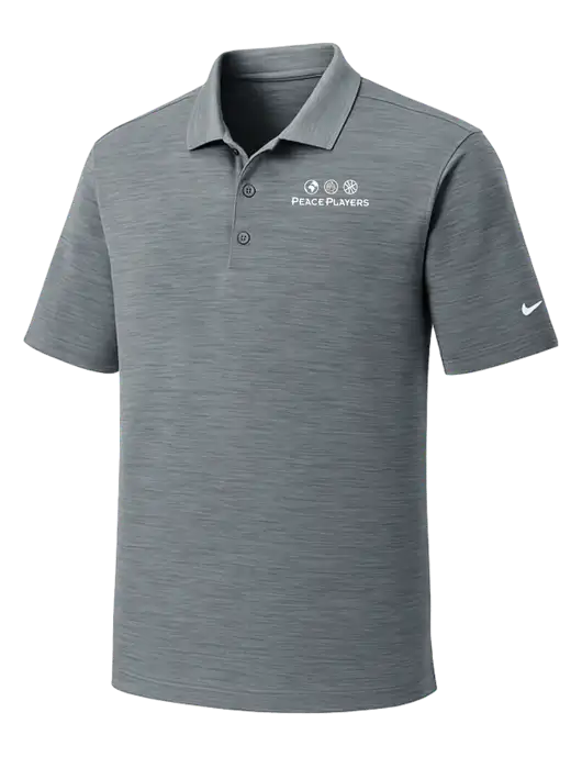 Nike Dri-FIT Medium Grey Striated Polo w/Peace Players Logo