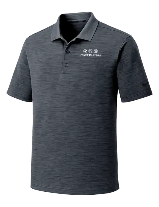 Nike Dri-FIT Dark Grey Striated Polo w/Peace Players Logo