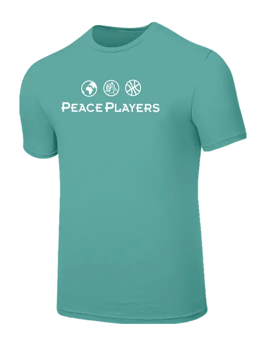 Seriously Soft Light Teal T-Shirt w/Peace Players Logo