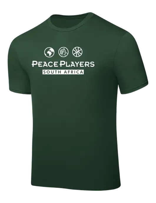 Dark Green PosiCharge Competitor Tee w/Peace Players S Africa Logo