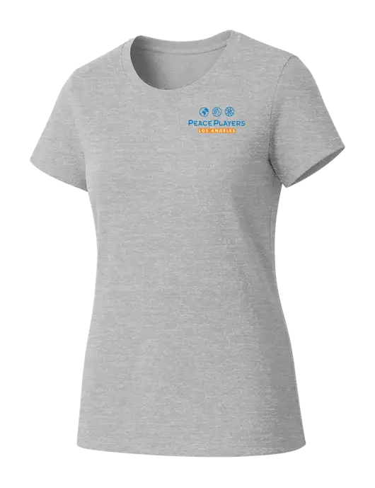 Womens Seriously Soft Light Heathered Grey T-Shirt w/Peace Players LA Logo