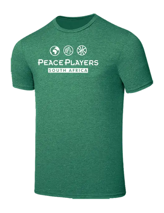Seriously Soft Heathered Kelly Green T-Shirt w/Peace Players S Africa Logo