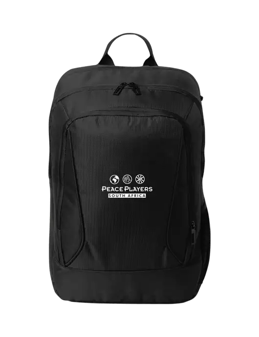City Black Laptop Backpack w/Peace Players S Africa Logo