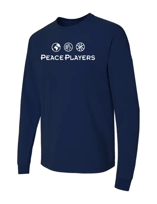 Comfort Colors Garment-Dyed Dark Navy Heavyweight Long Sleeve T-Shirt w/Peace Players Logo