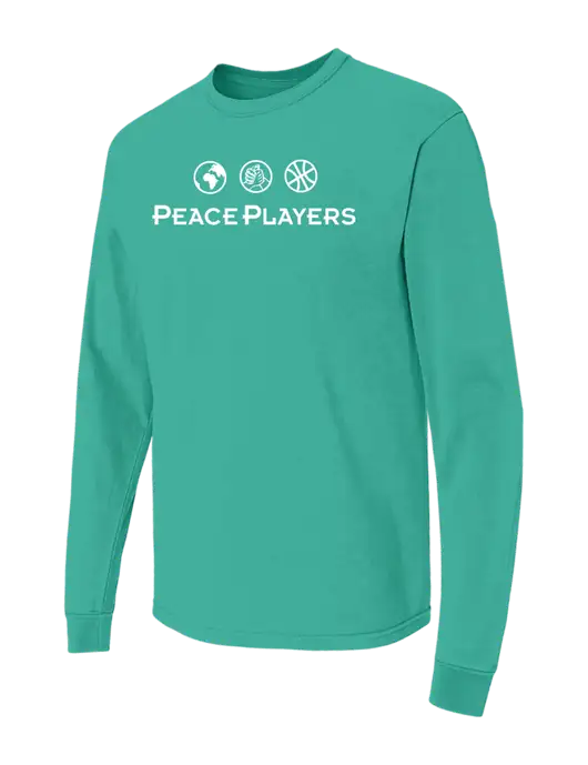 Comfort Colors Garment-Dyed Kelly Green Heavyweight Long Sleeve T-Shirt w/Peace Players Logo