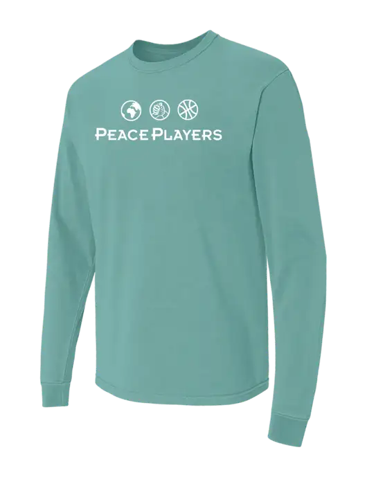 Comfort Colors Garment-Dyed Light Teal Heavyweight Long Sleeve T-Shirt w/Peace Players Logo