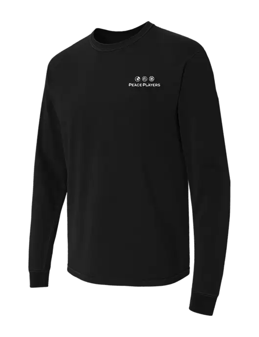 Comfort Colors Garment-Dyed Black Heavyweight Long Sleeve T-Shirt w/Peace Players Logo