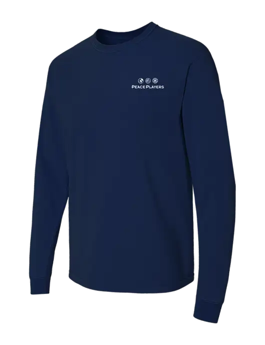 Comfort Colors Garment-Dyed Dark Navy Heavyweight Long Sleeve T-Shirt w/Peace Players Logo