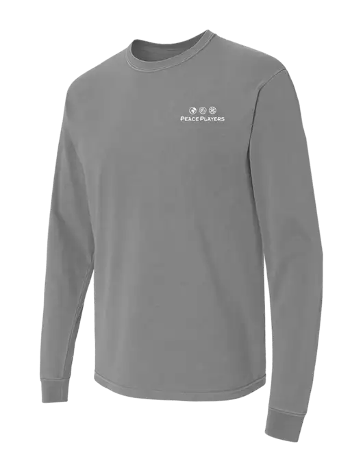 Comfort Colors Garment-Dyed Medium Grey Heavyweight Long Sleeve T-Shirt w/Peace Players Logo