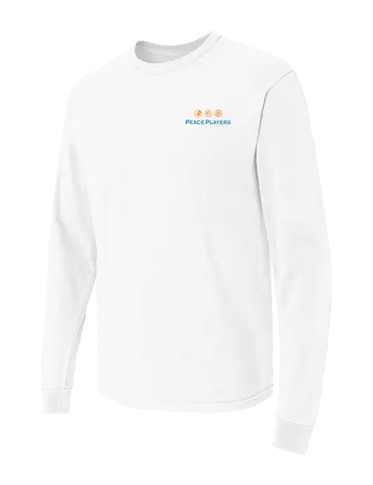 Comfort Colors Garment-Dyed White Heavyweight Long Sleeve T-Shirt w/Peace Players Logo