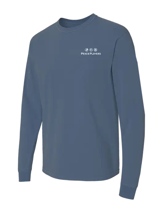 Comfort Colors Garment-Dyed Blue Slate Heavyweight Long Sleeve T-Shirt w/Peace Players Logo