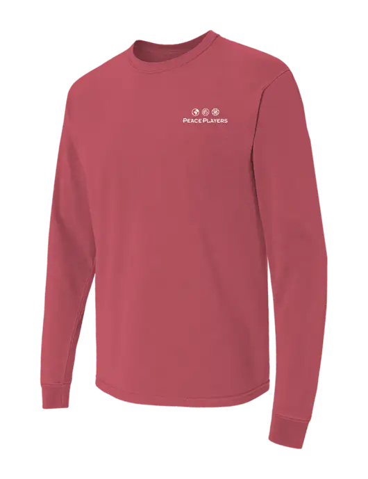 Comfort Colors Garment-Dyed Light Maroon Heavyweight Long Sleeve T-Shirt w/Peace Players Logo
