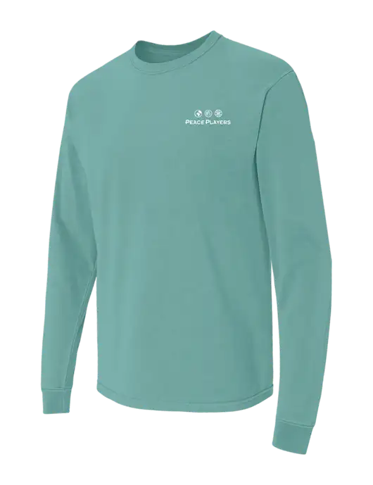 Comfort Colors Garment-Dyed Light Teal Heavyweight Long Sleeve T-Shirt w/Peace Players Logo