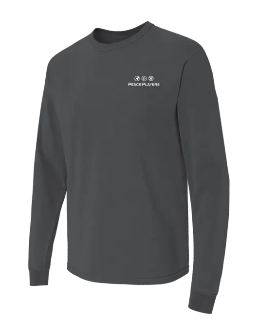 Comfort Colors Garment-Dyed Dark Grey Heather Heavyweight Long Sleeve T-Shirt w/Peace Players Logo