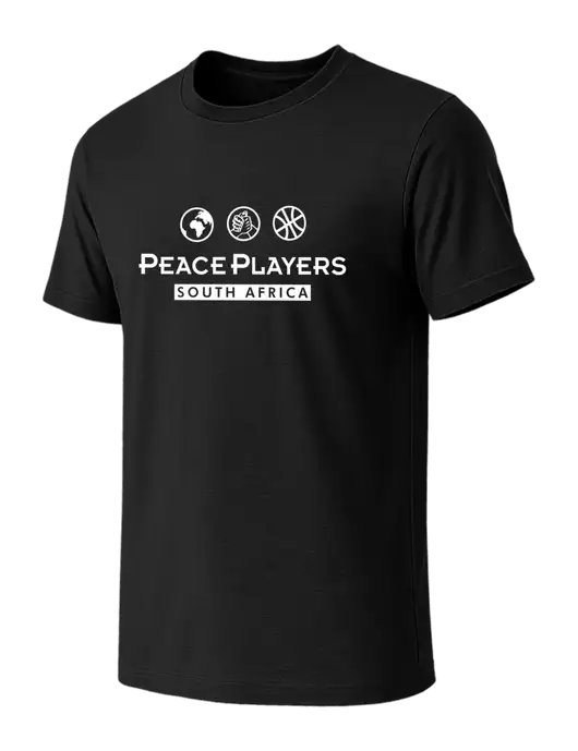 BELLA+CANVAS Black CVC Short Sleeve Tee w/Peace Players S Africa Logo