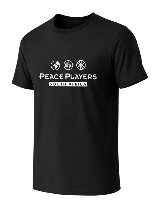 BELLA+CANVAS Black CVC Short Sleeve Tee w/Peace Players S Africa Logo