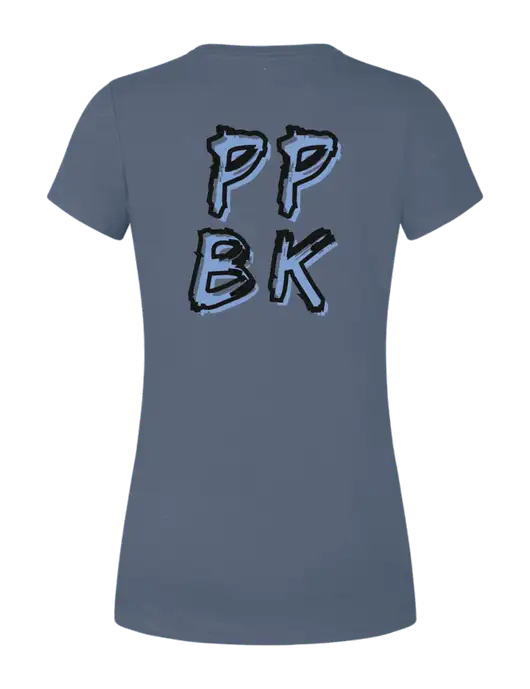 Womens Simply Soft Navy Frost 4.5oz  Poly/Combed Ring Spun Cotton T-Shirt w/PPBK logo, Peace Players Brooklyn Logo