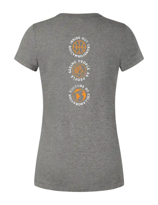Womens Seriously Soft Grey Frost T-Shirt w/Icons logo, Peace Players Brooklyn Logo