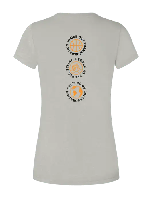 Womens Seriously Soft Light Heathered Grey T-Shirt w/Icons logo, Peace Players Brooklyn Logo